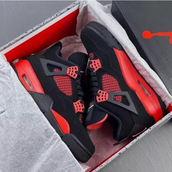 Nike Air Jordan 4 Retro Red Thunder  Men Basketball Shoes - Picture 6 of 6